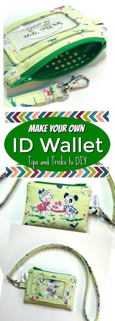 an id wallet is shown with instructions for how to sew and make your own