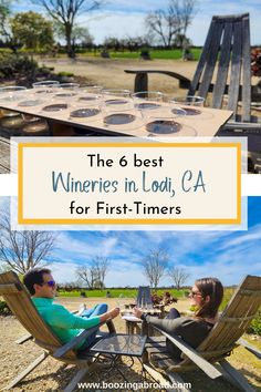 two people sitting at a picnic table with muffin tins in the background and text overlay that reads, the 6 best minneries in loot, ca for first - timers