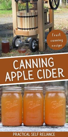 canning apple cider recipe with text overlay