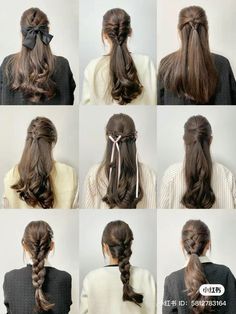 Hair Styles For Long Hair Korean, Hair Ideas Elegant, Airport Hairstyles, Japanese Hairstyles, Ponytail Hairstyles Easy, Traditional Hairstyle