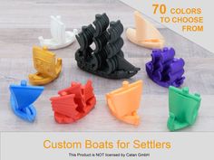 several different colored boats are shown in this ad for the company's new product