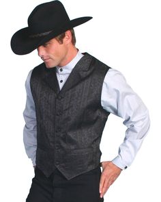 Rangewear by Scully Eaton Stripe Vest, Black, hi-res Mens Western Vest, Mens Dress Vests, Stripe Vest, Mens Western Wear, Western Vest, Striped Vests, Cowboy Outfits, Mens Vests, Mens Fashion Classy