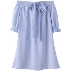 Elegant Women Off Shoulder Half Sleeve Bow Tie Stripe Mini Dress (670 DOP) ❤ liked on Polyvore featuring dresses, light blue, elbow sleeve dress, light blue dress, blue dress, stripe dresses and off shoulder dress Off The Shoulder Summer Dress, Purple Summer Dress, Purple Short Dress, Pink Dress Short, Blue Dress Short, Pink Summer Dress, Blue Summer Dresses, Light Blue Dresses, Short Summer Dresses