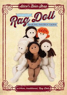 an advertisement for rag doll making instructions with dolls on the front and back cover,