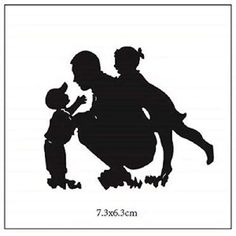 an image of a silhouette of a mother and her child with the text, 7x10cm