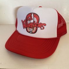 Vintage The Warriors Hat Movie Trucker Hat snapback Red Movie Cap Vintage style Hat appears to be unworn and brand new.  See photos We ship ultra-fast too usually same day. We also ship worldwide. Red Retro Trucker Hat For Streetwear, Red Sports Fan Fitted Cap, Retro Red Snapback Trucker Hat, Red Fan Merchandise Fitted Cap, Red Fitted Cap For Fan Merchandise, Red Fitted Hat For Fan Merchandise, Red Hip Hop Trucker Hat With Curved Brim, Red Trucker Hat One Size, Red Trucker Hat One Size Fits Most