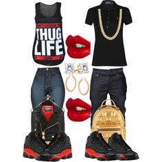 A fashion look from February 2015 featuring Polo Ralph Lauren tops, Moschino backpacks and MCM backpacks. Browse and shop related looks. Outfit Baddie, Lucas Scott, Swag Outfits For Girls, Rose Family