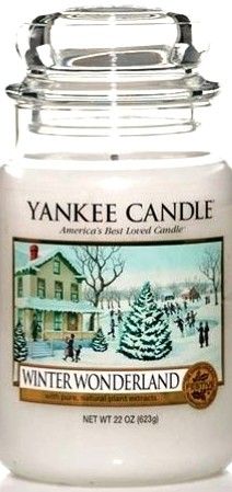 yankee candle with winter wonderland on it