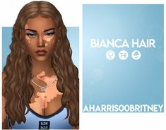 an animated image of a woman's face with the words blanca hair on it