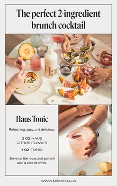 Looking for a new brunch cocktail? Try the Haus Tonic, made with 2 oz. Haus Citrus Flower and 1 oz tonic. Serve on the rocks with a citrus garnish. Pairs perfectly with sweet and savory dishes. Brunch Cocktails, Club Soda, Real Ingredients, 2 Ingredients, Photography Inspo, Cocktail Recipes, Gin, Food Photography, Cinnamon