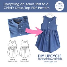 an adult shirt to a child's dress / top pattern