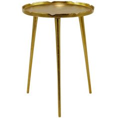 a small gold tray on a stand with legs