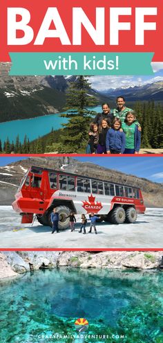 an advertisement for banff with kids