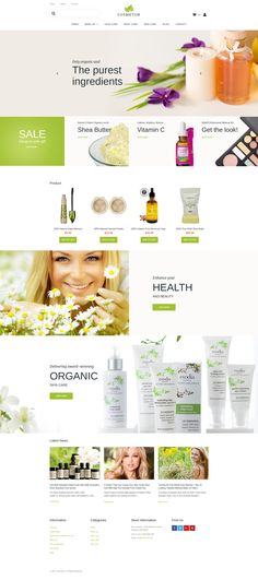 an image of a website page with cosmetics products on the bottom and in the middle