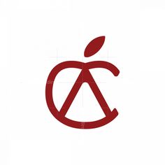 an apple logo with the letter a in it's center and leaves on top