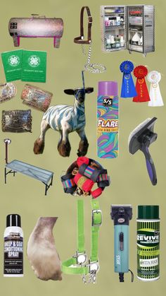 the collage shows various items that are used to create an animal - like costume