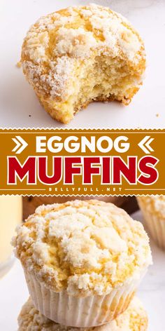 Brighten your holiday brunch idea with Eggnog Muffins! Perfect for Christmas morning brunch, these muffins use leftover eggnog and feature a delicious streusel topping. They resemble coffee cake muffins and are freezer friendly. Bake this muffin recipe and enjoy! Muffins Coffee Cake, Coffee Cake Ideas, Eggnog Coffee Cake, Recipes Using Eggnog, Eggnog Muffins, Eggnog Glaze, Eggnog Coffee, Brunch Muffins, July Morning