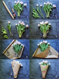 how to make a flower bouquet out of wrapping paper - step by step instructions on how to wrap flowers