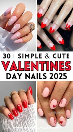 simple valentines day nails 2025 Heart Nail Designs, Purple Nail Designs, Heart Nail Art, Pink Nail Art, Red Nail Designs, Pink Nail Designs, Simple Valentine, Heart Nails