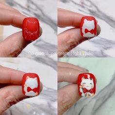 Lunar New Year Nails, Nail Noel, Solid Color Nails, Cute Acrylic Nail Designs, Nail Art Designs Videos