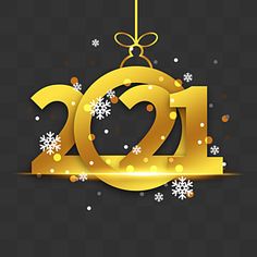 new year's card with the number twenty and snowflakes on black background