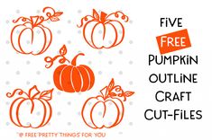 five pumpkin outline craft cut files with free printables for your fall projects and crafts