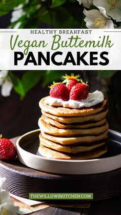 Photo of Vegan Buttermilk Pancakes Vegan Buttermilk, Whipped Coconut Cream, Healthy Breakfast On The Go, Buttermilk Pancakes Fluffy, Healthy Vegan Dinner, Yummy Fall Recipes, Vegan Soup Recipes, Vegan Yogurt, Fall Cooking