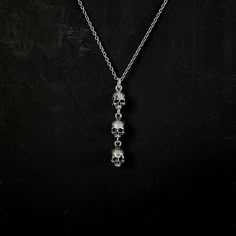 Skulls Stacked, Bp Jewelry, Trio Necklace, Skull Accessories, Edgy Jewelry, Necklace Gothic, Necklaces Silver, Y Necklace, Dope Jewelry