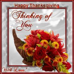 a thanksgiving card with an elephant's head and flowers