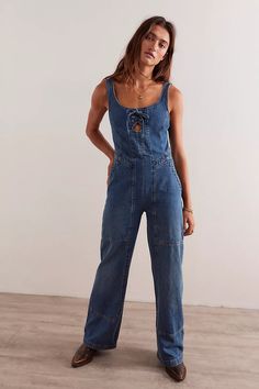 We The Free Amina Wide-Leg One-Piece | Free People Blue Fits, Fashion Wishlist, Leg Design, Jumpsuit Fashion, Steel Blue, Western Boots, Boho Outfits, Passion For Fashion, Aesthetic Clothes