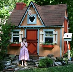 Cottage Co. Photo Contest Hobit Houses, Victorian Playhouse, Little Cottage House, Little Cottages, English Decor, Playhouse Outdoor