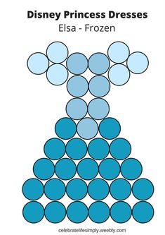 the disney princess dress pattern is shown in blue and white, with circles on it