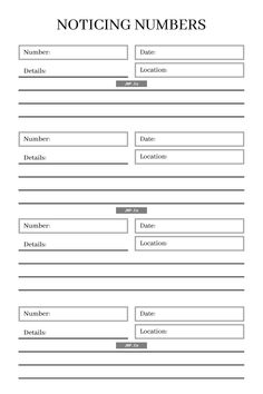 a printable notice form with the words notifying numbers