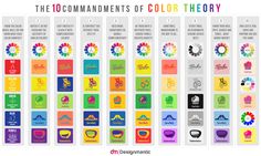 the 100 commandments of color theory infographical poster by on devisyaminic