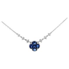 Looking for a unique and unforgettable gift? Look no further! This exquisite Blue Sapphire flower, accented with small Diamonds, is set in 18k white gold with an adjustable sizing lock and is perfect for any special occasion. Whether it's an anniversary, Valentine's Day, or birthday, this one-of-a-kind piece is sure to make your loved one feel truly special. Sapphire Flower: 0.92Ct, 4 Oval Shape, 1 Princess Cut Diamond: 0.27Ct, RDB, E-F Color, VS Clarity Made in New York City Princess Cut Diamond, Princess Cut Diamonds, Flower Necklace, Princess Cut, San Valentino, Blue Sapphire, Jewelry Necklace Pendant, Diamond Necklace, York City