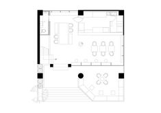 the floor plan for an office building with two floors and one room on each side