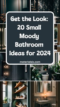 Get the Look: 20 Small Moody Bathroom Ideas for 2024 - materialsix.com Moody Bathrooms, Monochromatic Bathroom