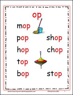 a poster with words that say pop shop, stop and dop to the floor