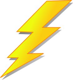 a yellow lightning bolt on a white background