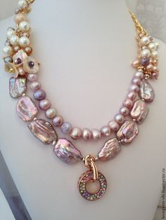 Купить Колье из натурального жемчуга PEARLS Baroque Pearls Necklace, Boho Necklaces, A Necklace, Hand Made Jewelry