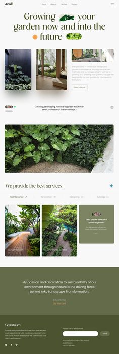 an image of a website design for landscaping company