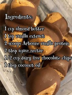 chocolate covered cookies in a container with instructions