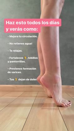 a woman's bare legs and feet are shown in this ad for the spanish language