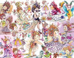 many different types of fairy dolls are shown in this drawing, and there is no image on