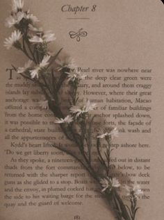 an old book with some flowers on it