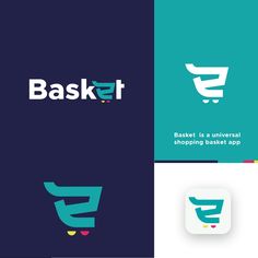 the logo for basket it is a universal shopping basket app, designed by graphic design studio