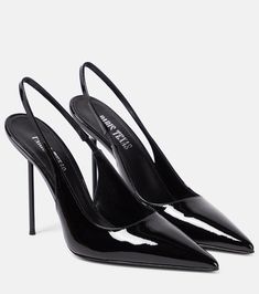 Lidia leather slingback pumps in black - Paris Texas | Mytheresa Expensive Shoes, Chic Heels, Paris Texas, Slingback Heel, Mode Inspo, Dream Shoes, Slingback Pump, High Heel Pumps, Black Pumps