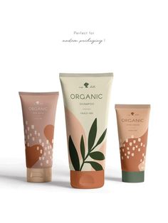 three different types of organic shampoos