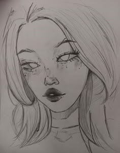 a drawing of a girl with her eyes closed