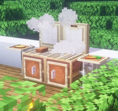 an image of a kitchen in minecraft